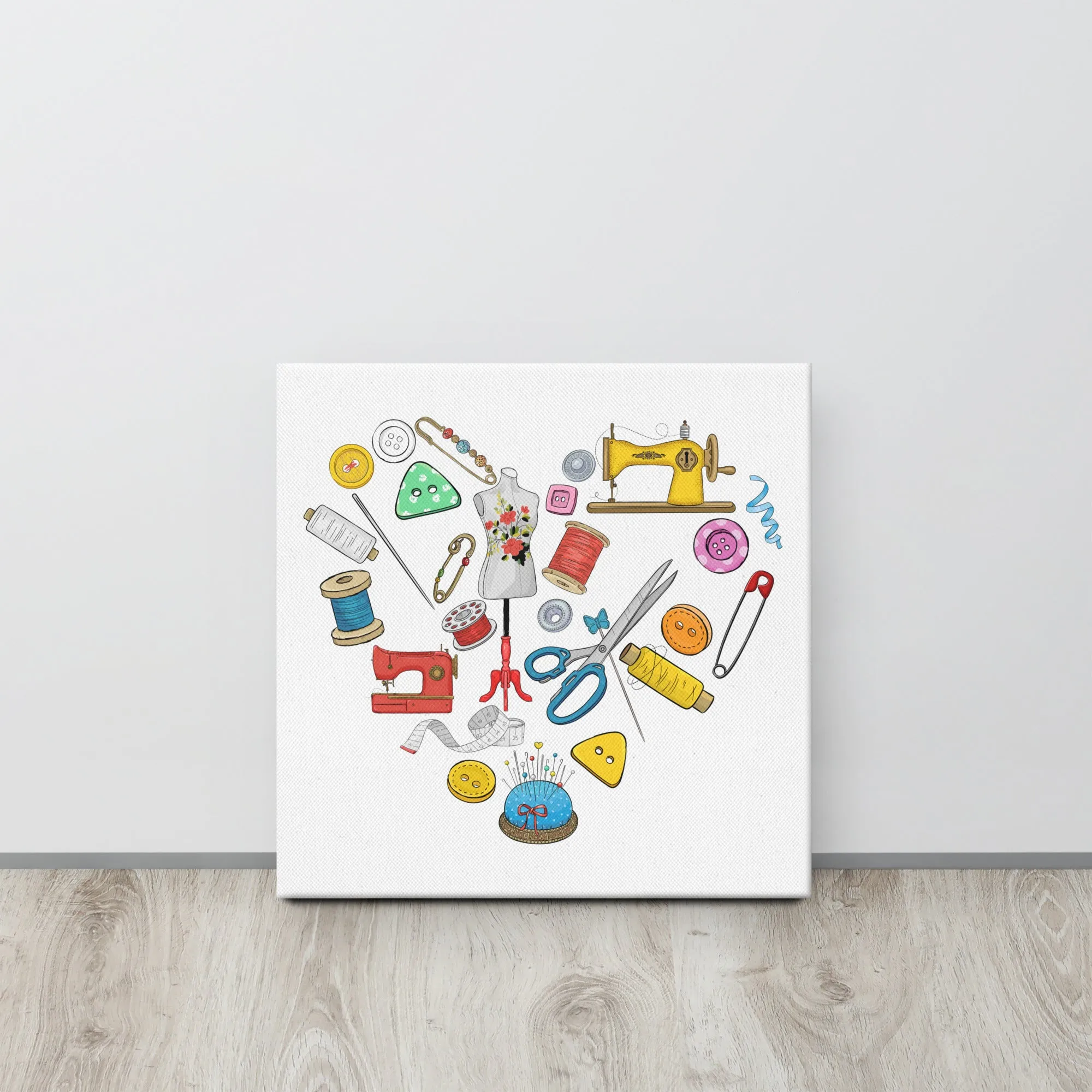 Sewing Heart Canvas Print