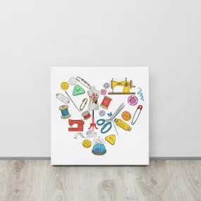 Sewing Heart Canvas Print