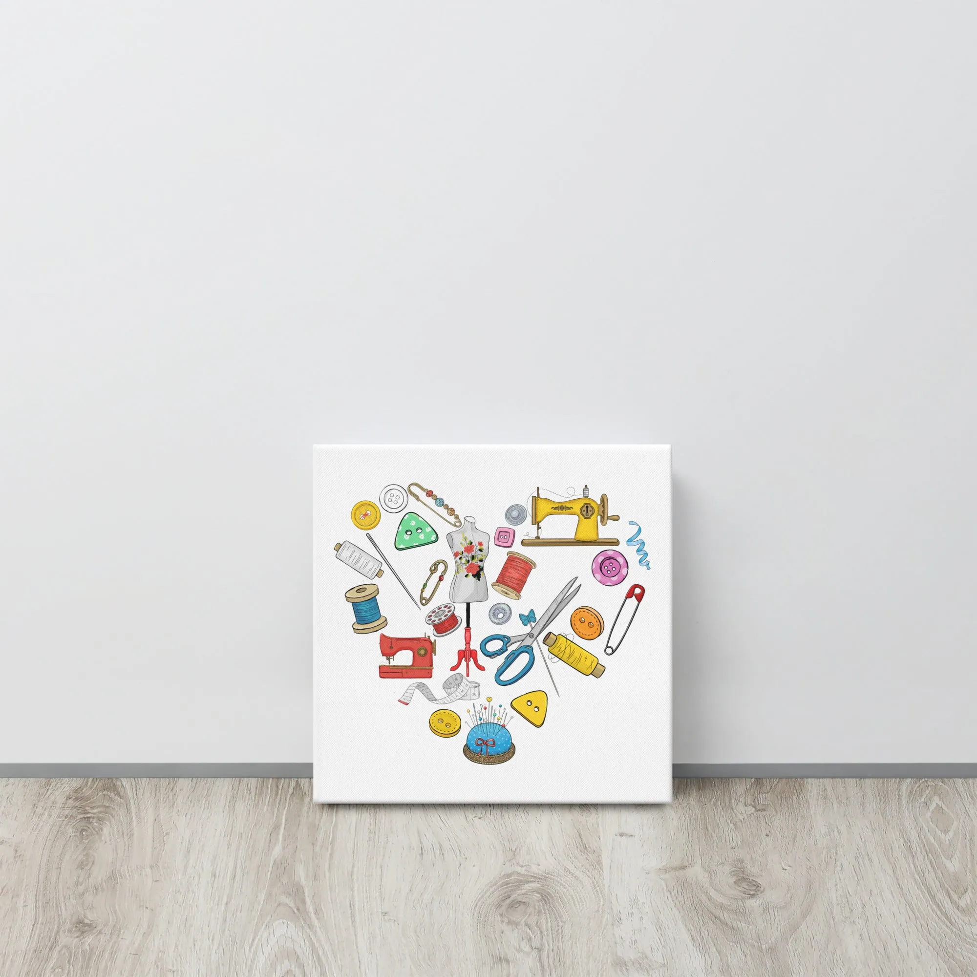 Sewing Heart Canvas Print