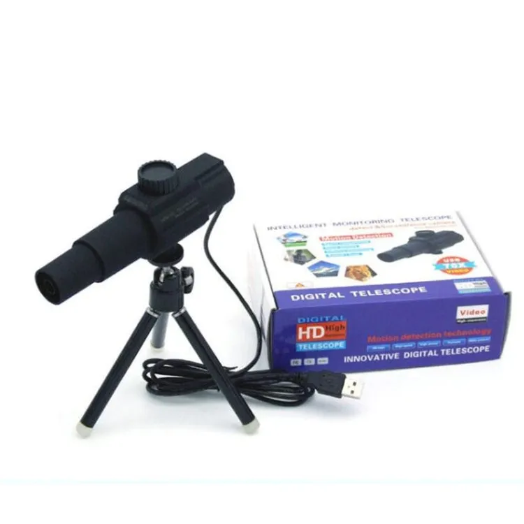 Smart Digital Telescope USB Microscope Video Camera Playback Function Live Streaming(Black)