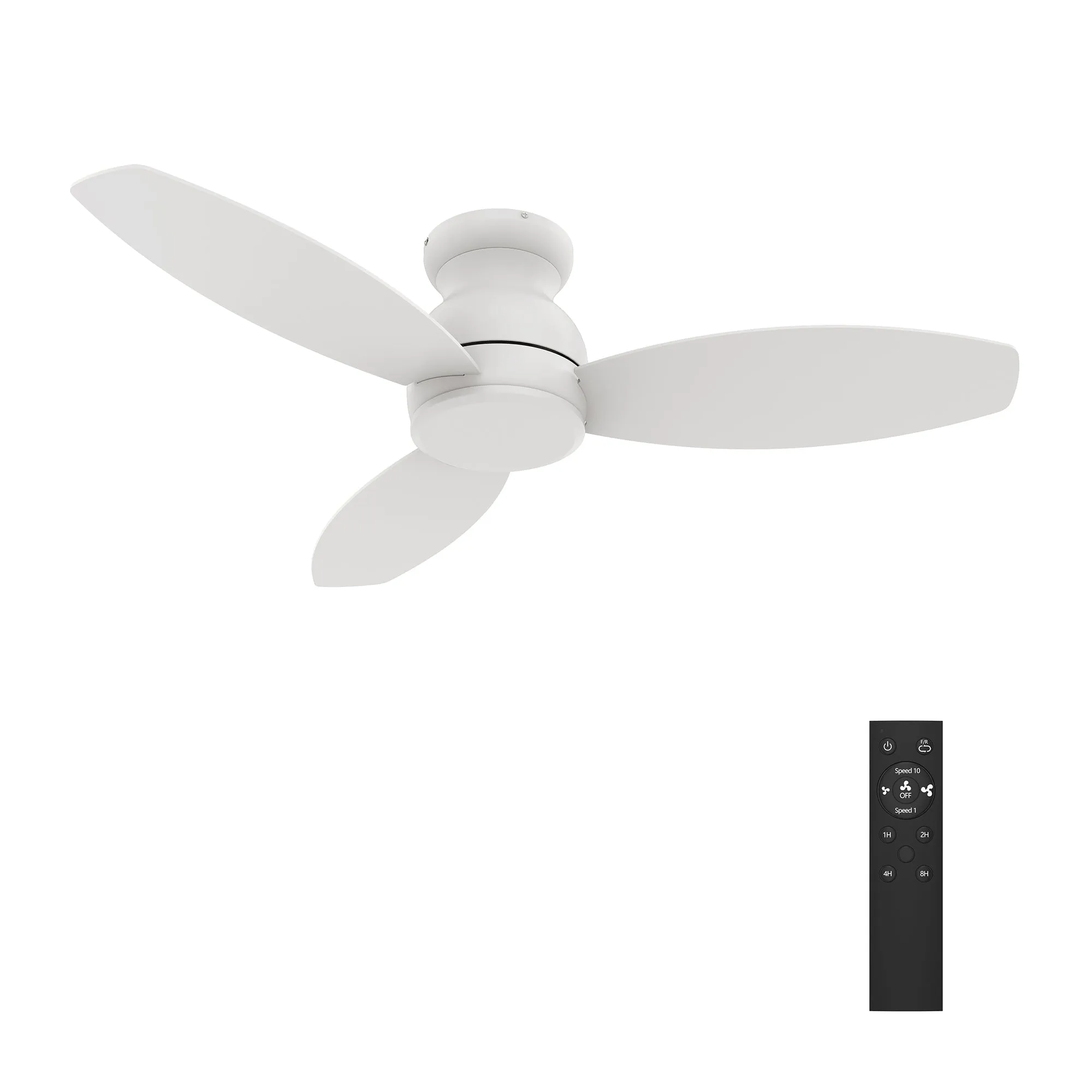STANLEY 48 inch 3-Blade Flush Mount Ceiling Fan with Remote Control - White/White (No Light)