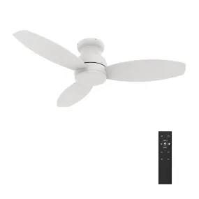 STANLEY 48 inch 3-Blade Flush Mount Ceiling Fan with Remote Control - White/White (No Light)
