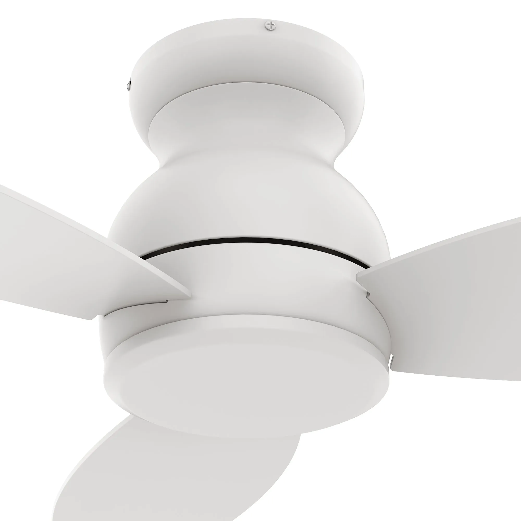 STANLEY 48 inch 3-Blade Flush Mount Ceiling Fan with Remote Control - White/White (No Light)