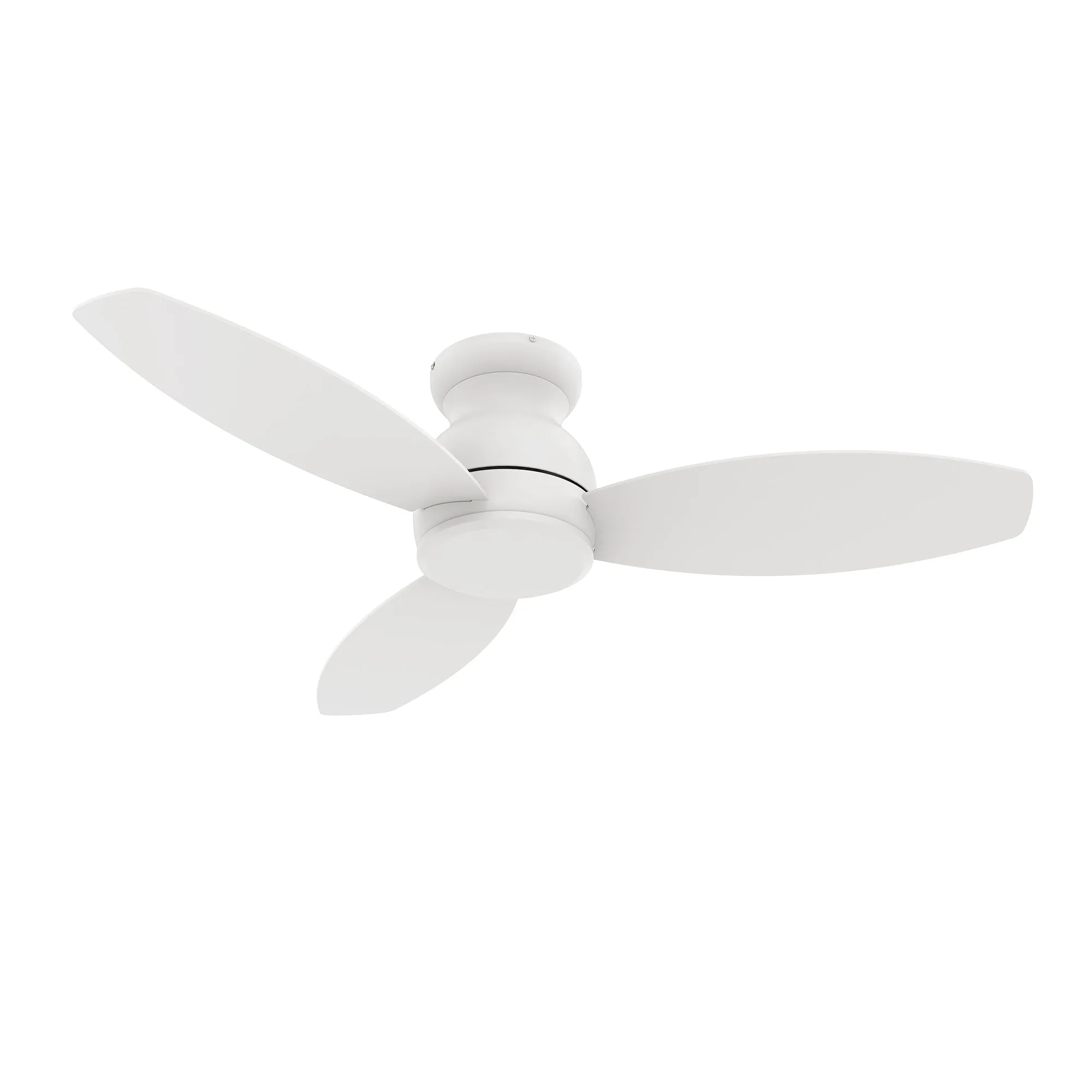 STANLEY 48 inch 3-Blade Flush Mount Ceiling Fan with Remote Control - White/White (No Light)