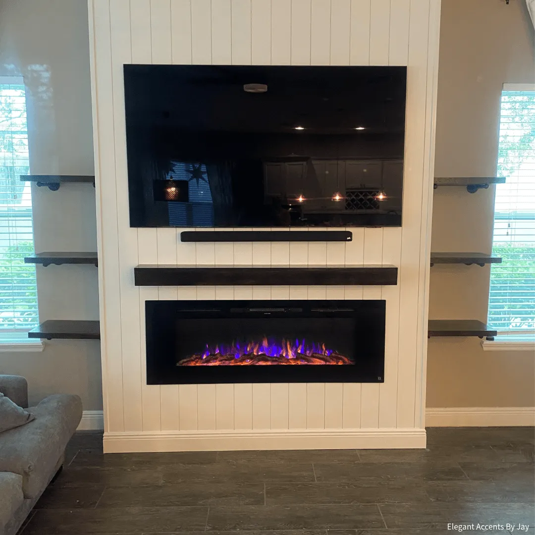 The Sideline 50 Inch Recessed Smart Electric Fireplace 80004