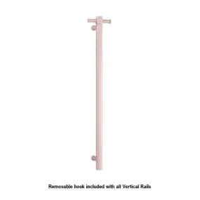 Thermogroup 12V Vertical Single Bar Heated Towel Rail Dusty Pink