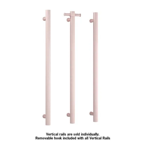 Thermogroup 12V Vertical Single Bar Heated Towel Rail Dusty Pink