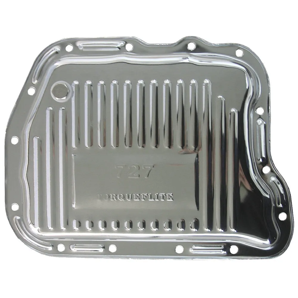 Trans-Dapt Chrome Transmission Pan - Torqueflite 727 Finned Bottom