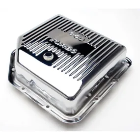 Trans-Dapt Deep Sump Ribbed Transmission Pan - 3.5 in Deep - Adds 2 Quart Capacity - Ribbed - Chrome - TH350