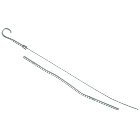 Trans-Dapt Engine Oil Dipstick - Solid Tube - Block Mount - 20 in Long - Chrome - Oldsmobile V8