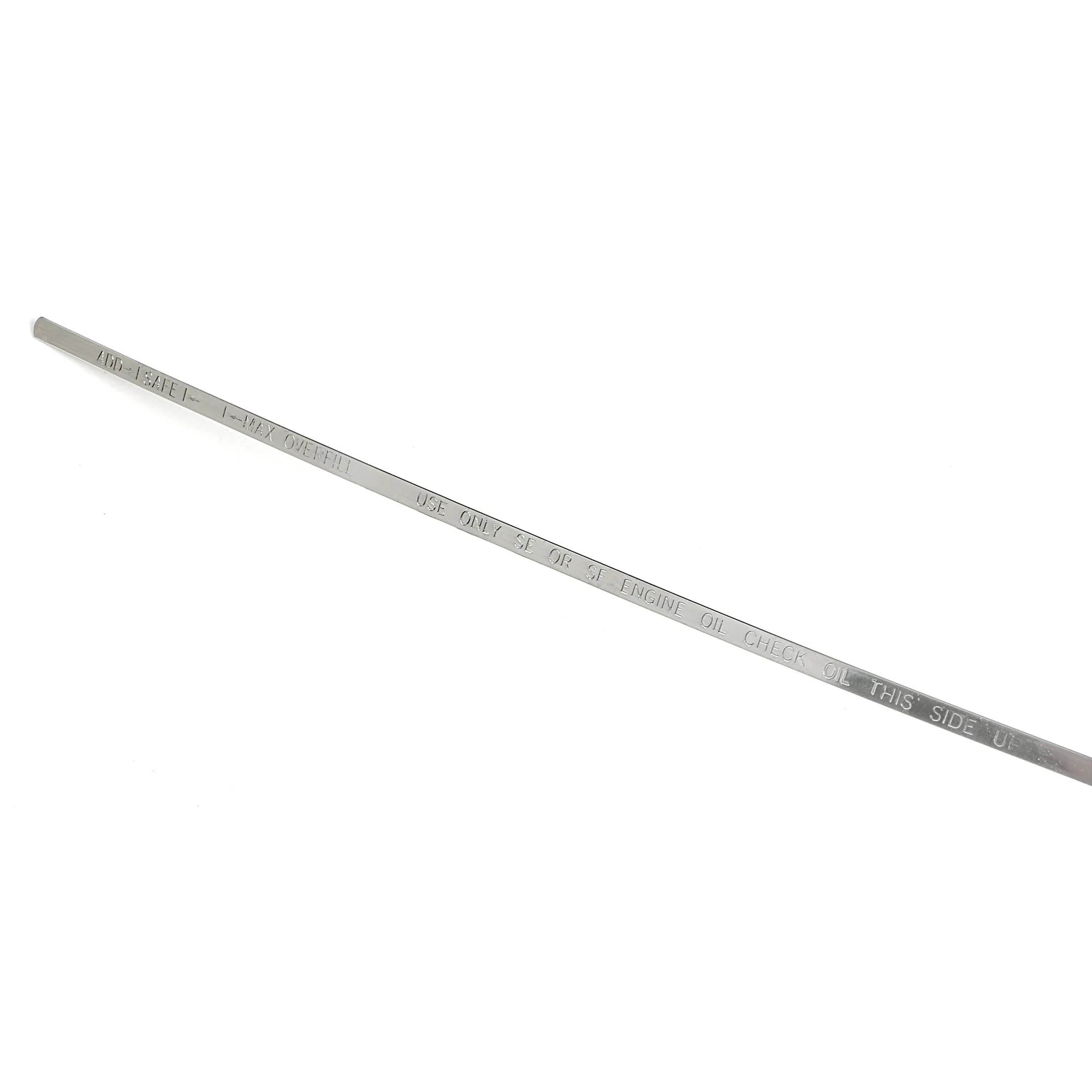 Trans-Dapt Engine Oil Dipstick - Solid Tube - Block Mount - 20 in Long - Chrome - Small Block Ford