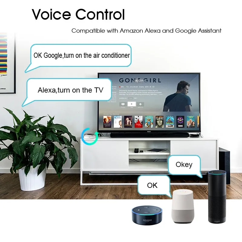 Universal Infrared Smart Home Control Remote Compatible with Google Assistant Alexa Siri