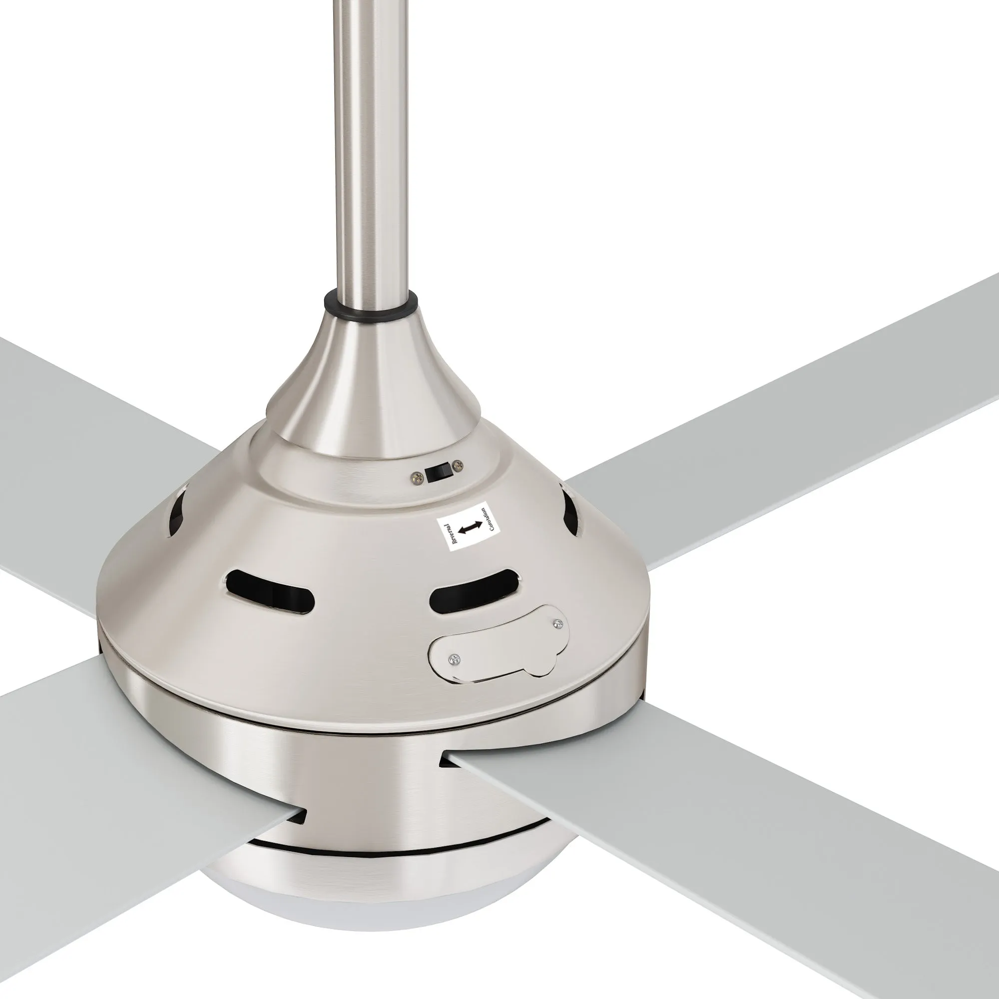 Vevare 52'' Ceiling Fan AC Motor With Light Remote Control Fans 4 Blades Silver