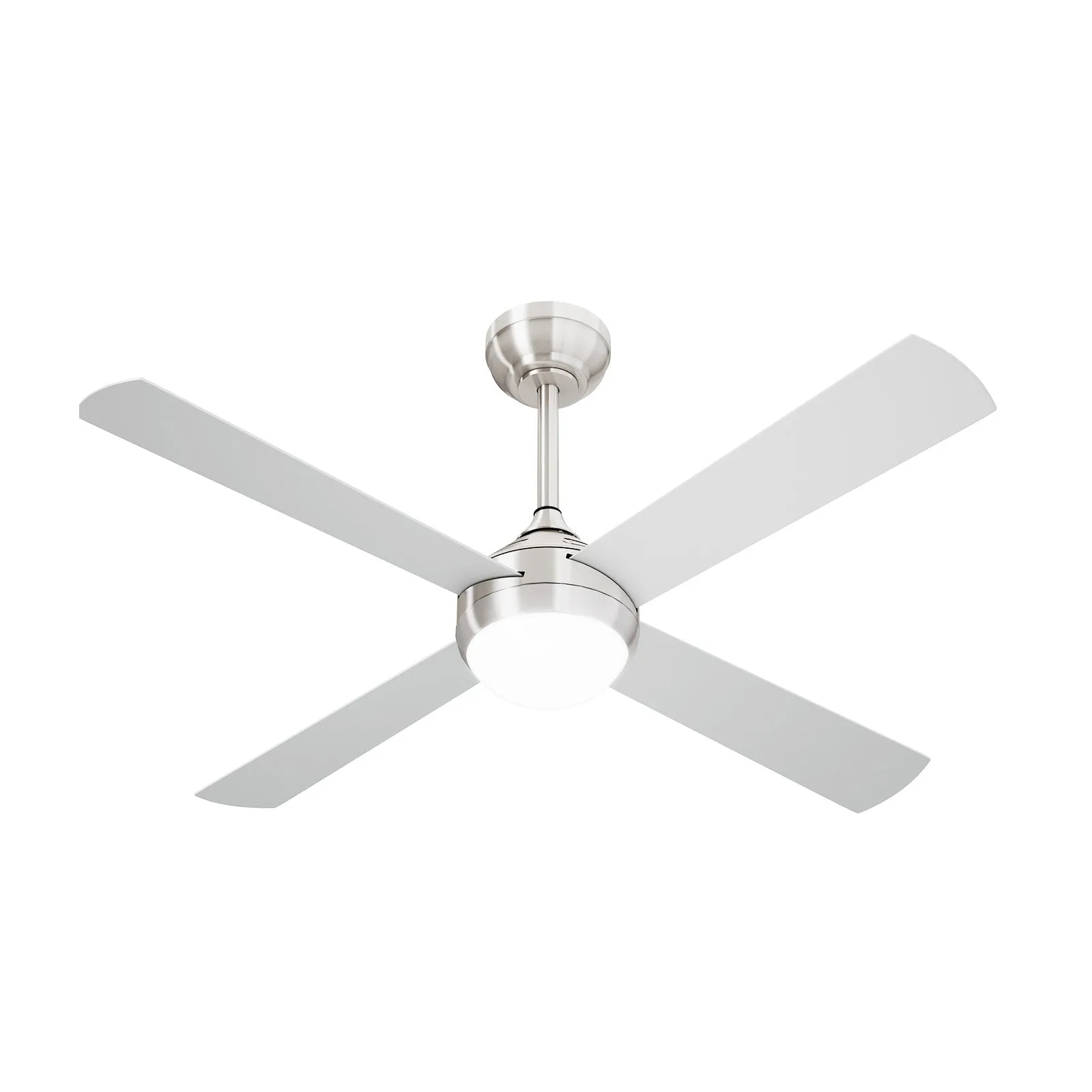 Vevare 52'' Ceiling Fan AC Motor With Light Remote Control Fans 4 Blades Silver