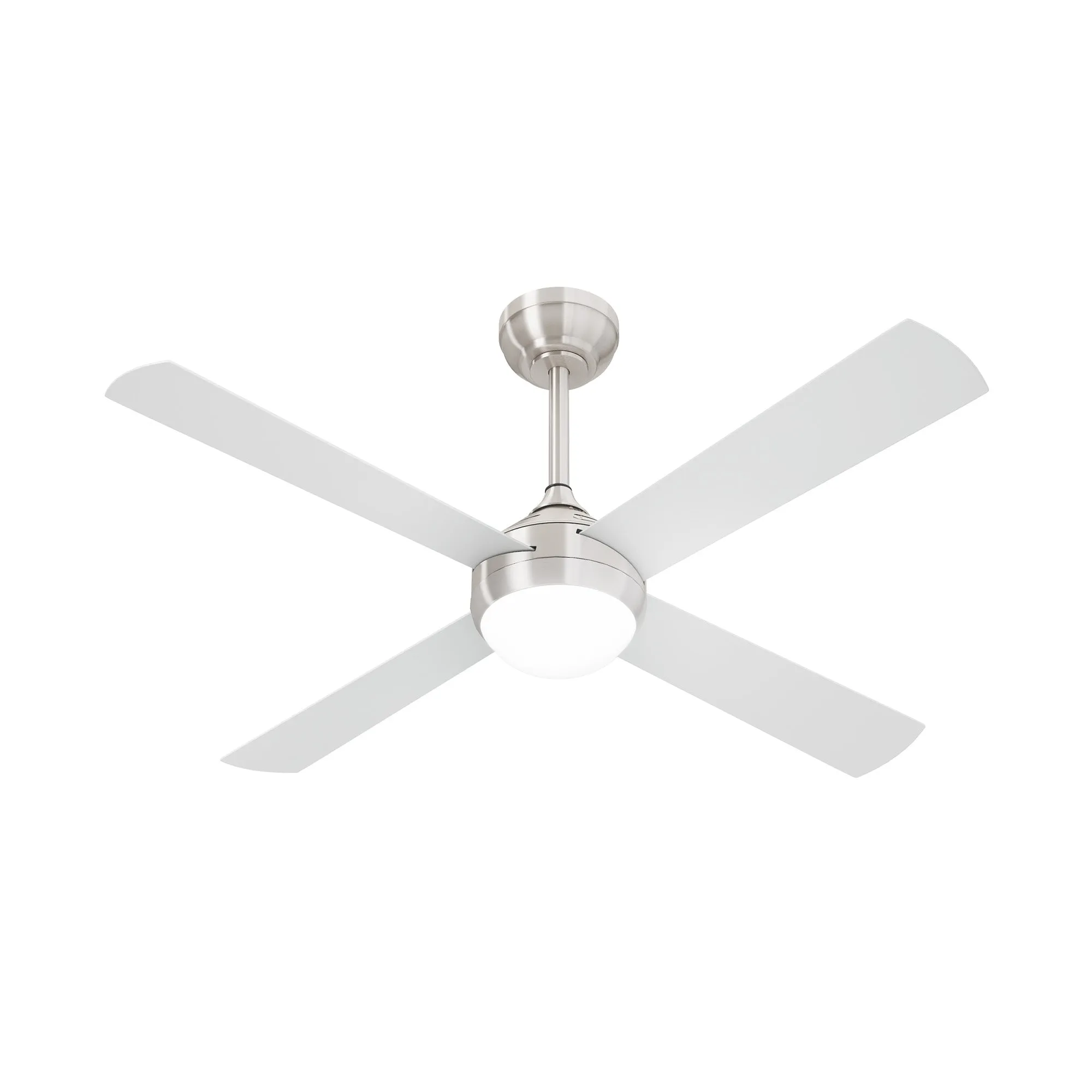 Vevare 52'' Ceiling Fan AC Motor With Light Remote Control Fans 4 Blades Silver