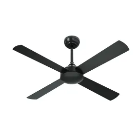 Vevare 52'' Ceiling Fan AC Motor with Remote Control Timer 4 Blades Fans Black