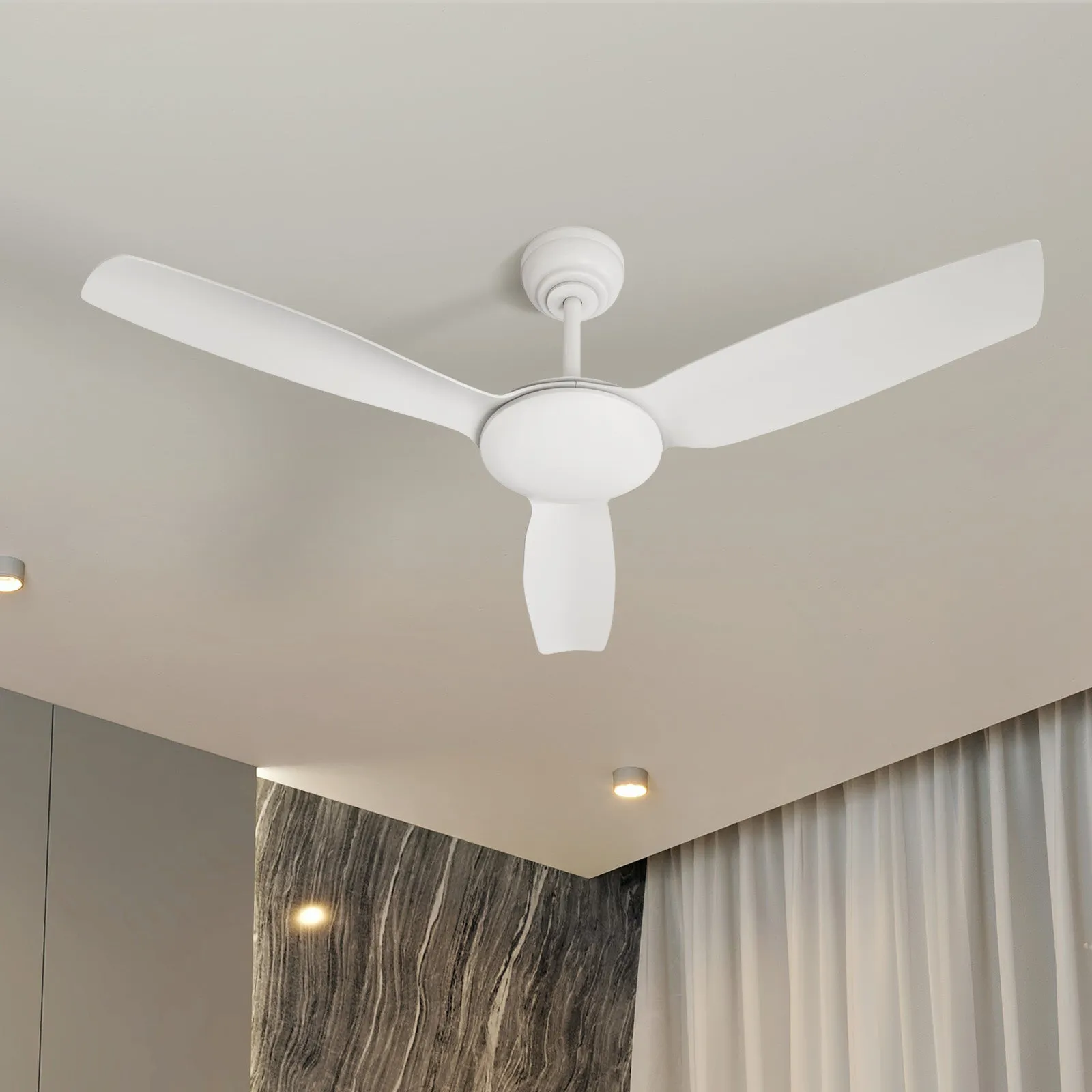 Vevare 52'' Ceiling Fan DC Motor 3 ABS Blades with Remote Control Timer White
