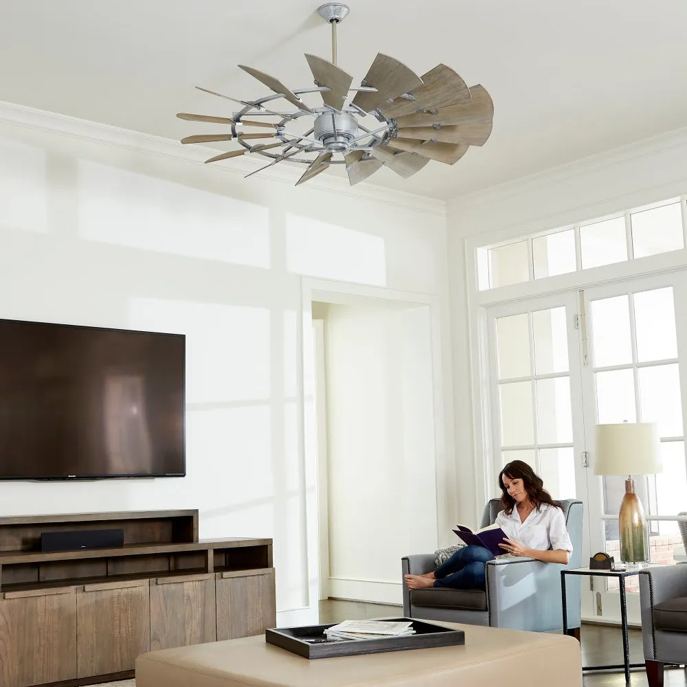 WINDMILL 60" GALVANIZED TRANSITIONAL CEILING FAN