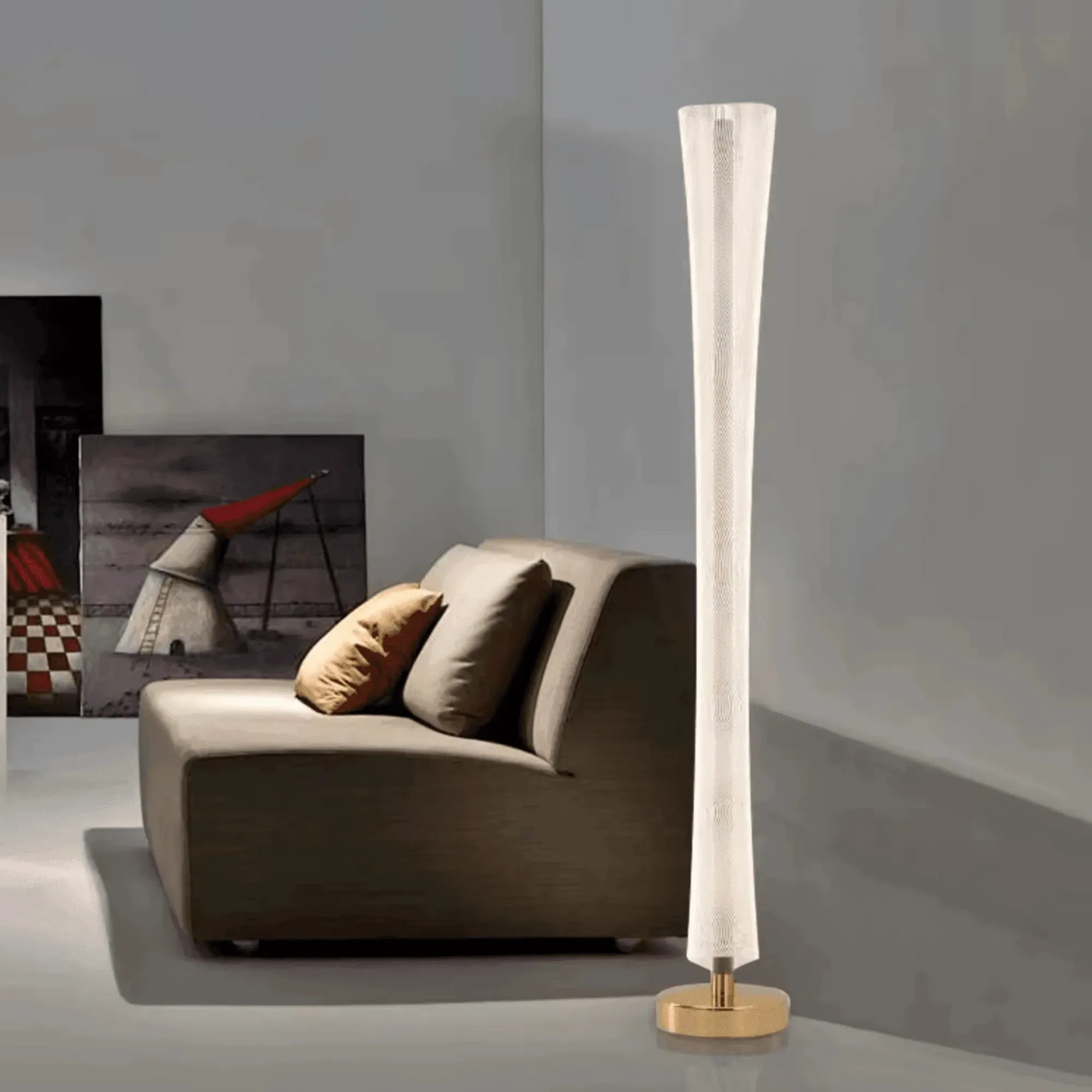Wooden Twist Contemporary Design LED Floor Lamp with Fire Effect Modern Decorative Ambient Lighting for Living Room, Bedroom, Office