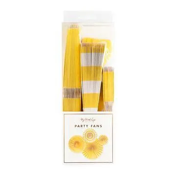 Yellow Mix Decorative Party Fans